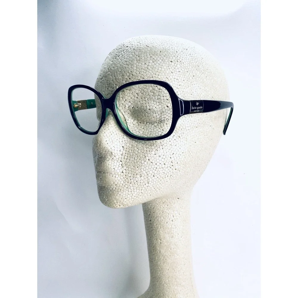 Kate Spade Brown Amber Oval Eyeglasses Blue Teal Interior Carmel 58 15 135